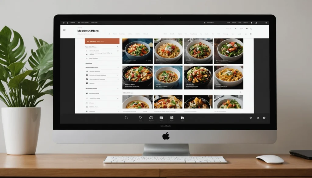 Menu site web design